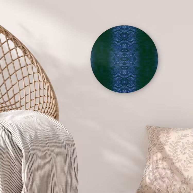 Slang - Boa - Blauw - Groen Wandcirkel plexiglas klein 852 -sfeer5