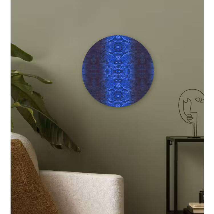 Slang - Boa - Blauw - Rood Wandcirkel plexiglas klein 852 -sfeer3