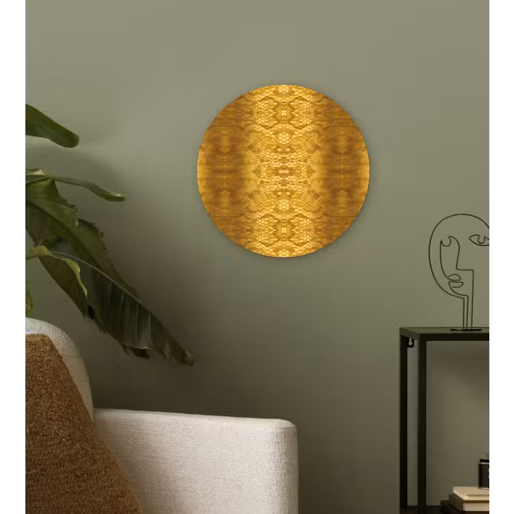 Slang - Boa - Goud - Geel Wandcirkel plexiglas klein 852 -sfeer3