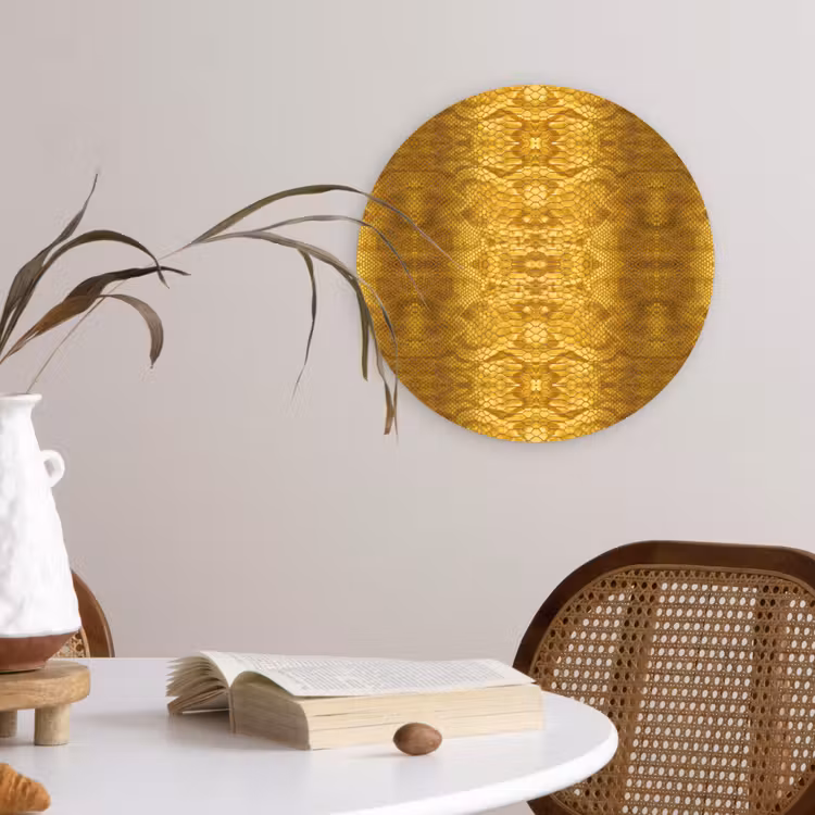 Slang - Boa - Goud - Geel Wandcirkel plexiglas klein 852 -sfeer4