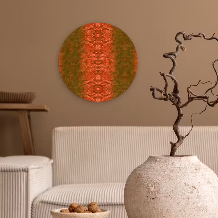 Slang - Boa - Groen - Rood Wandcirkel plexiglas klein 852 -sfeer1