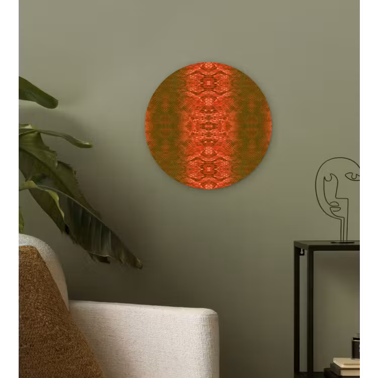 Slang - Boa - Groen - Rood Wandcirkel plexiglas klein 852 -sfeer3