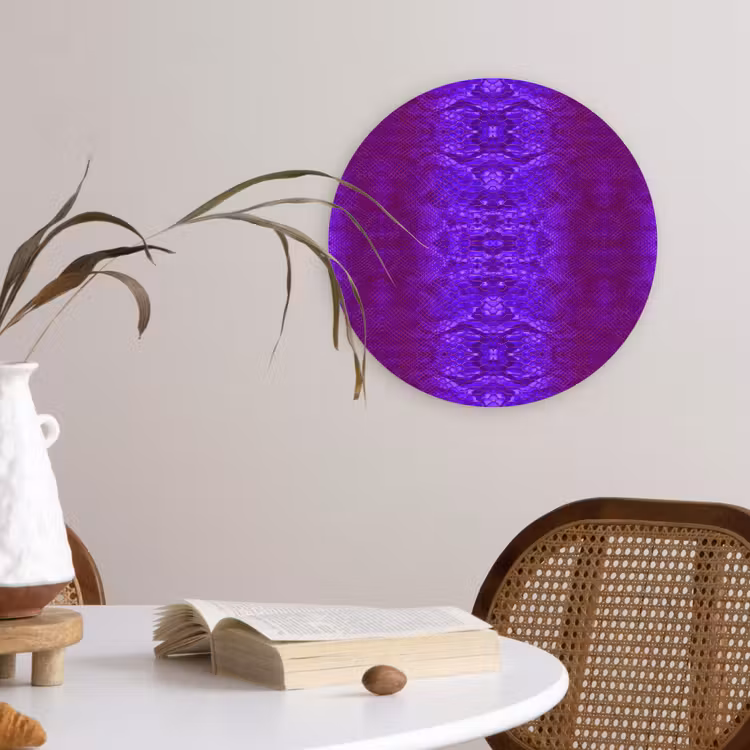 Slang - Boa - Paars Wandcirkel plexiglas klein 852 -sfeer4