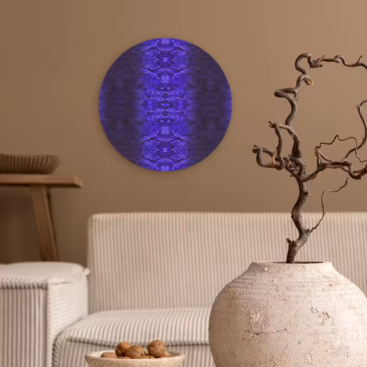 Slang - Boa - Paars - Blauw Wandcirkel plexiglas klein 852 -sfeer1
