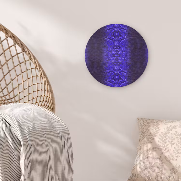 Slang - Boa - Paars - Blauw Wandcirkel plexiglas klein 852 -sfeer5