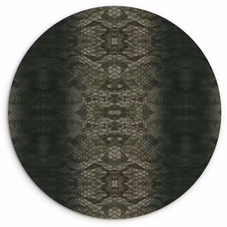 Slang - Boa - Mos - Groen Wandcirkel plexiglas klein 852 -3d