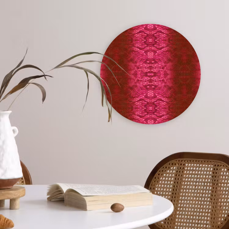 Slang - Boa - Roze Wandcirkel plexiglas klein 852 -sfeer4