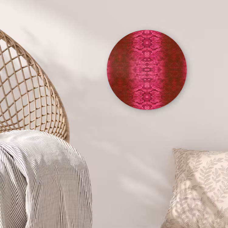Slang - Boa - Roze Wandcirkel plexiglas klein 852 -sfeer5