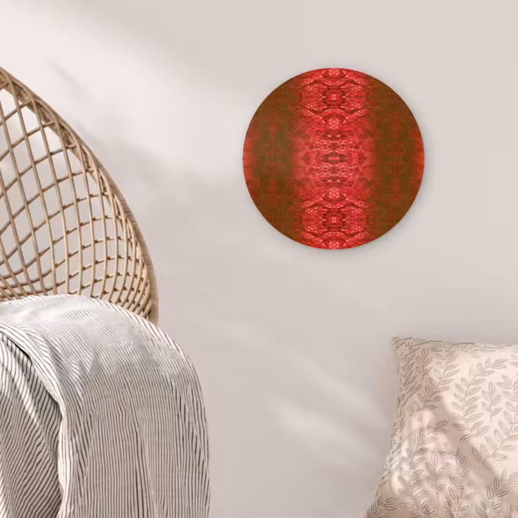 Slang - Boa - Rood -Groen Wandcirkel plexiglas klein 852 -sfeer5