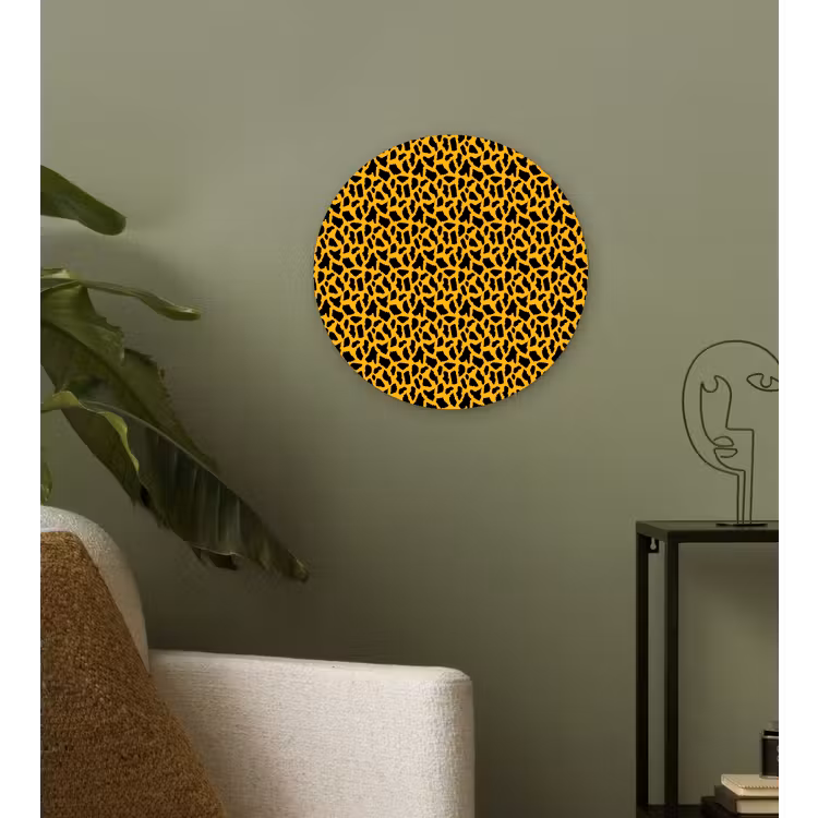 Zwart - Vlekken - Oranje - Dier Wandcirkel plexiglas klein 852 -sfeer3