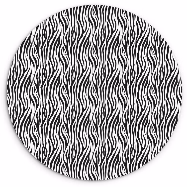 Zwart - Wit - Zebra - Patroon Wandcirkel plexiglas klein 852 -3d