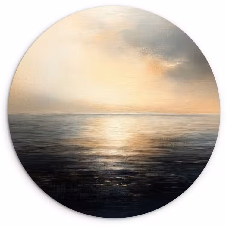 Zon - Horizon - Zee Wandcirkel plexiglas klein -3d