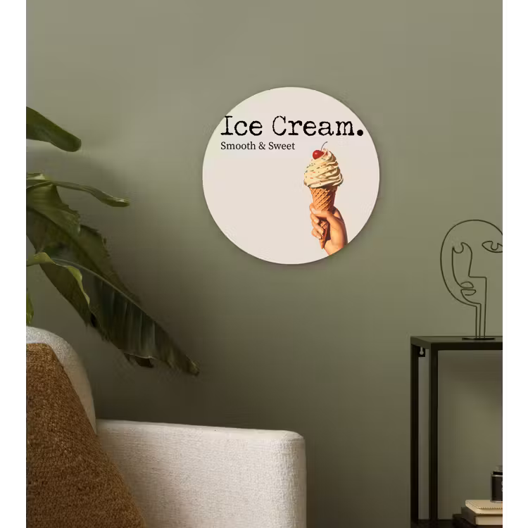 Ice cream - Softijs - Kleurrijk - Kers Wandcirkel plexiglas klein -sfeer3