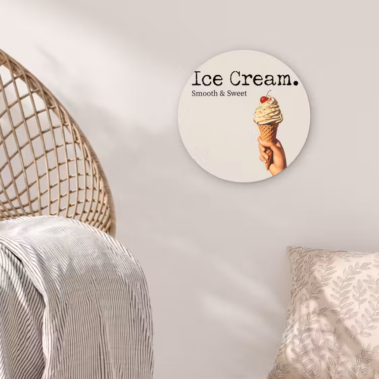 Ice cream - Softijs - Kleurrijk - Kers Wandcirkel plexiglas klein -sfeer5