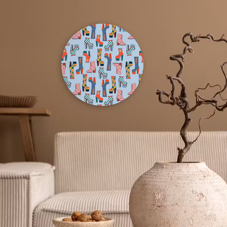 Laarzen - Patroon - Disco Wandcirkel plexiglas klein 852 -sfeer1