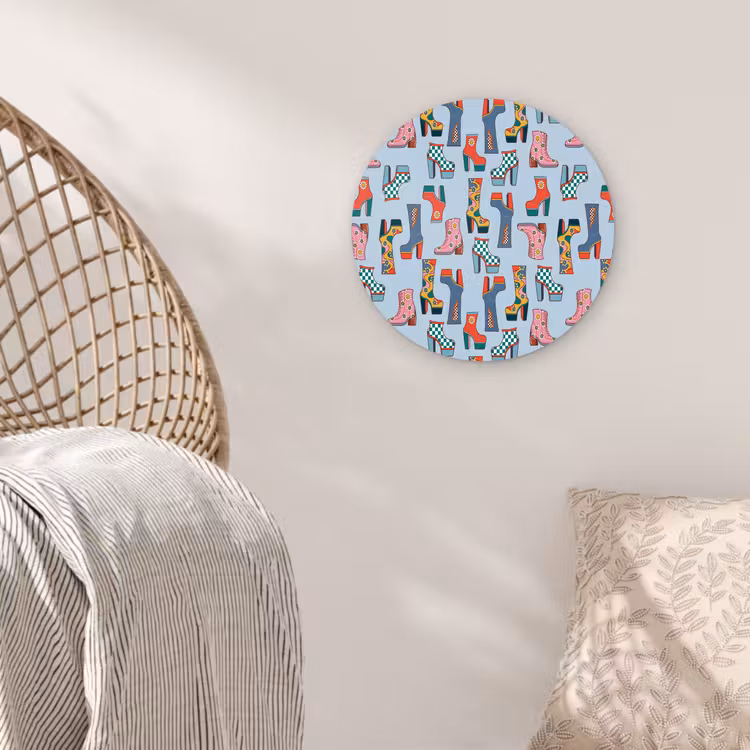 Laarzen - Patroon - Disco Wandcirkel plexiglas klein 852 -sfeer5