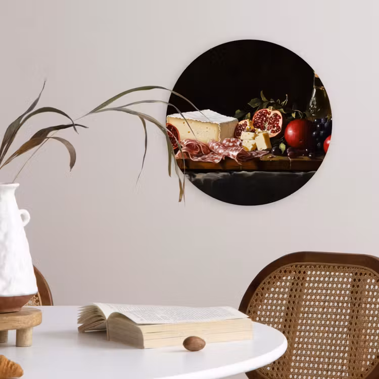 Stilleven - Vintage - Borrelplank Wandcirkel plexiglas klein -sfeer4