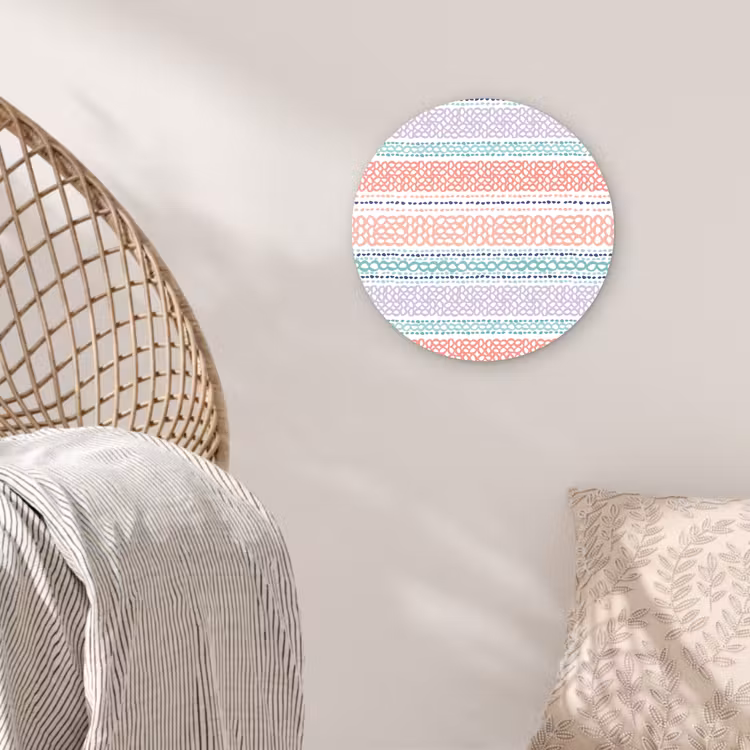 Strepen - Zomer - Kleuren Wandcirkel plexiglas klein 852 -sfeer5