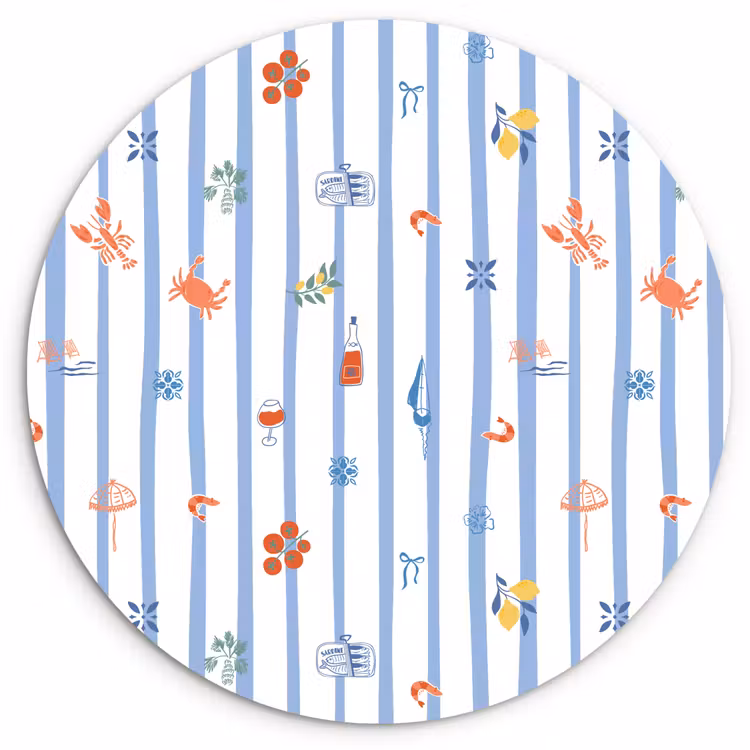 Zee - Sfeer - Strand - Blauw Wandcirkel plexiglas klein 852 -3d