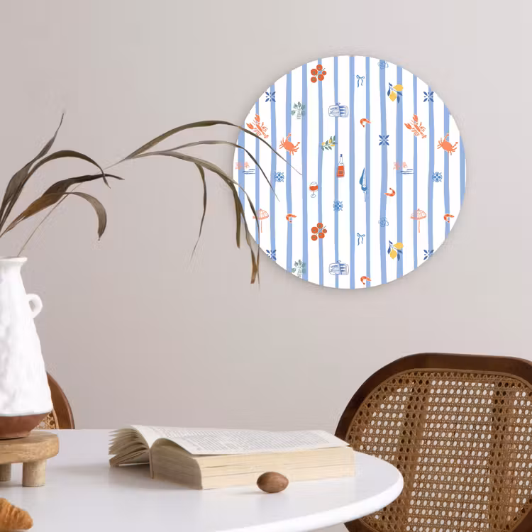Zee - Sfeer - Strand - Blauw Wandcirkel plexiglas klein 852 -sfeer4
