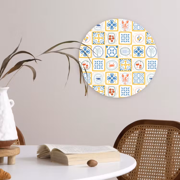 Zee - Sfeer - Mozaïek - Vis Wandcirkel plexiglas klein 852 -sfeer4