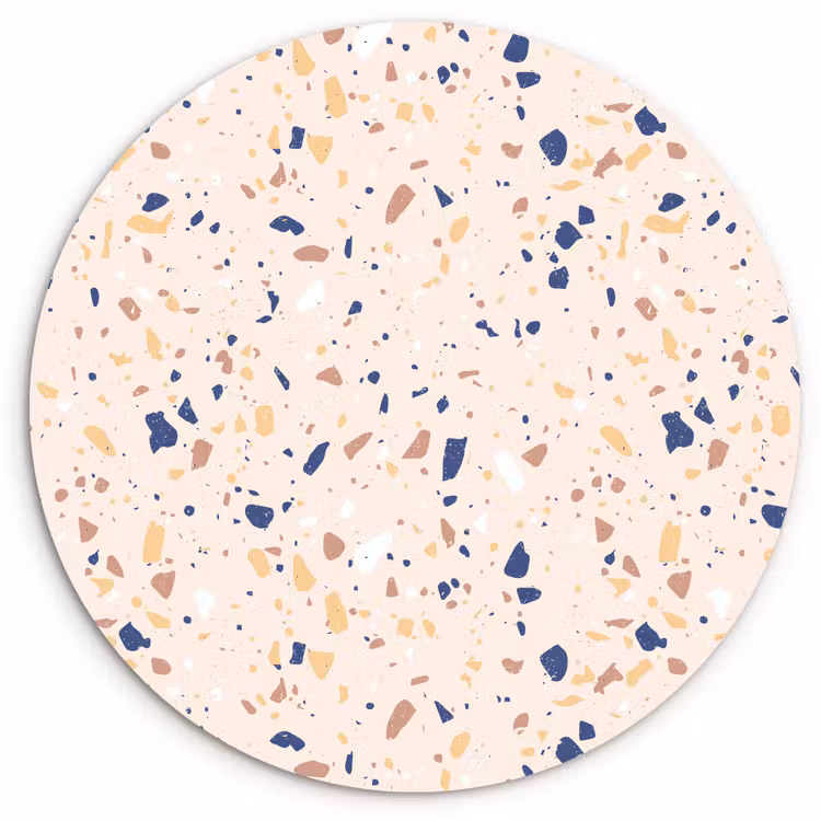 Terrazzo - Patroon - Kleurrijk - Indigo Wandcirkel plexiglas klein 852 -3d
