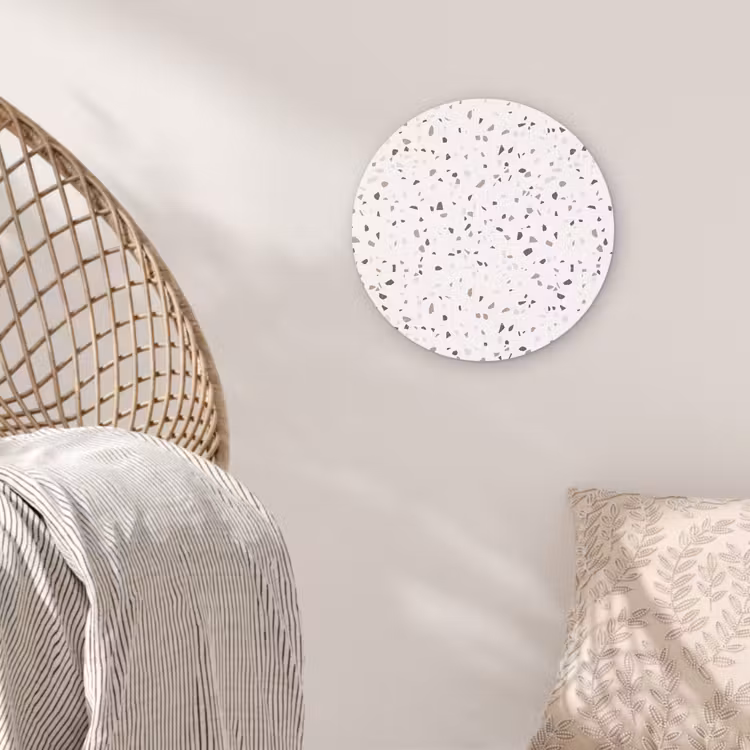 Terrazzo - Patroon - Créme Wandcirkel plexiglas klein 852 -sfeer5