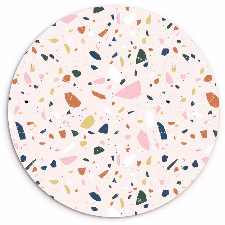 Terrazzo - Patroon - Kleurrijk Wandcirkel plexiglas klein 852 -3d