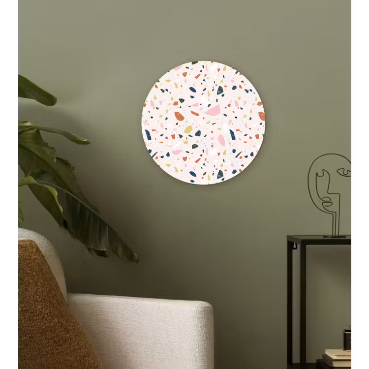 Terrazzo - Patroon - Kleurrijk Wandcirkel plexiglas klein 852 -sfeer3