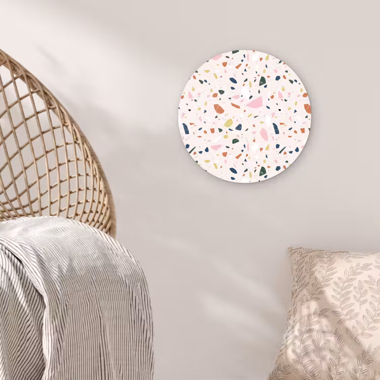 Terrazzo - Patroon - Kleurrijk Wandcirkel plexiglas klein 852 -sfeer5