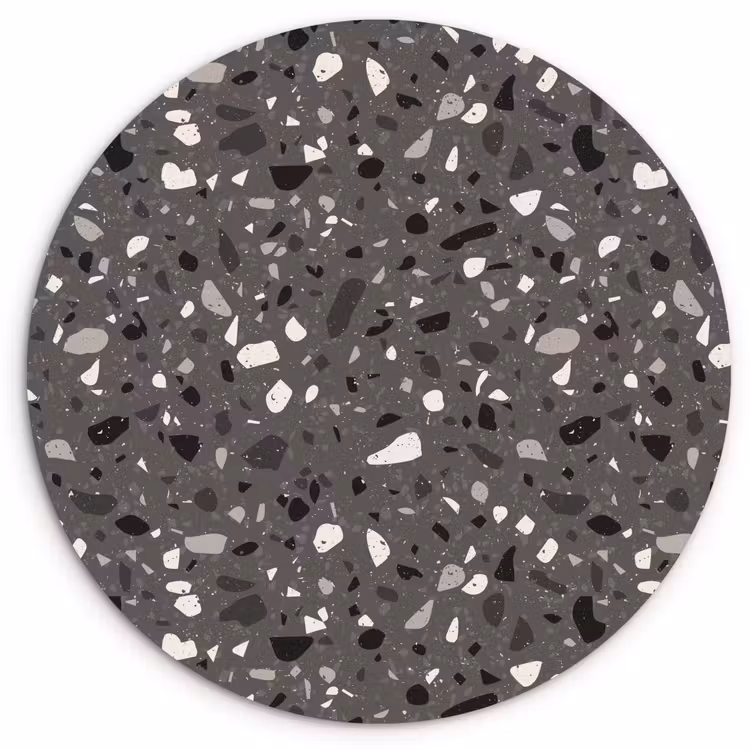 Terrazzo - Patroon - Grijs Wandcirkel plexiglas klein 852 -3d