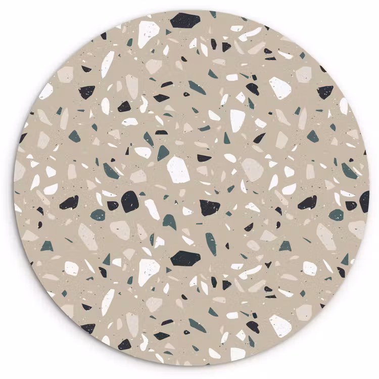 Terrazzo - Patroon - Groen Wandcirkel plexiglas klein 852 -3d
