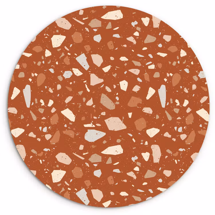 Terrazzo - Patroon - Klei Wandcirkel plexiglas klein 852 -3d