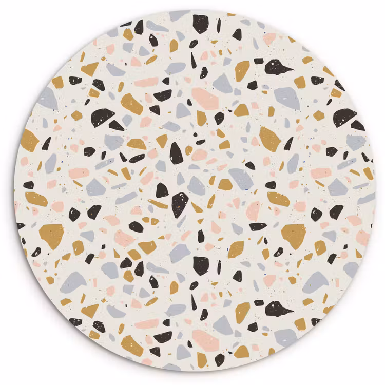Terrazzo - Patroon - Neutraal - Zacht - Multi Wandcirkel plexiglas klein 852 -3d