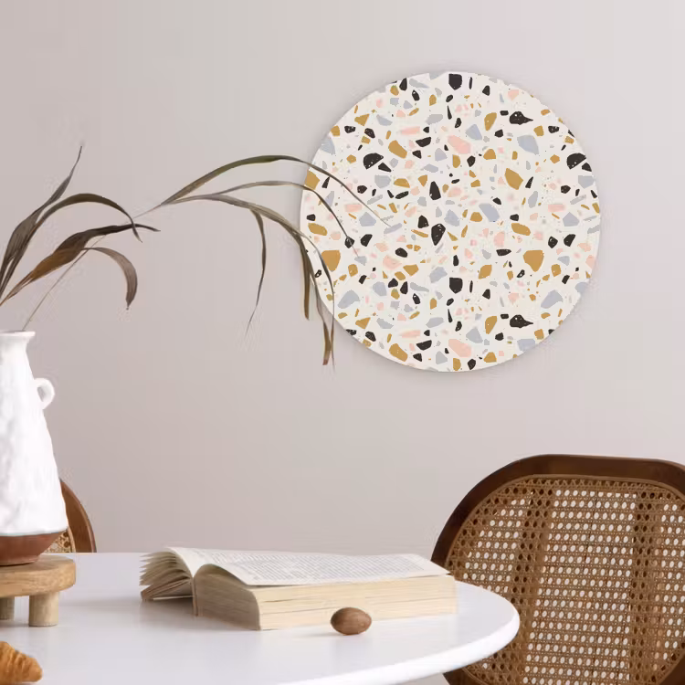 Terrazzo - Patroon - Neutraal - Zacht - Multi Wandcirkel plexiglas klein 852 -sfeer4