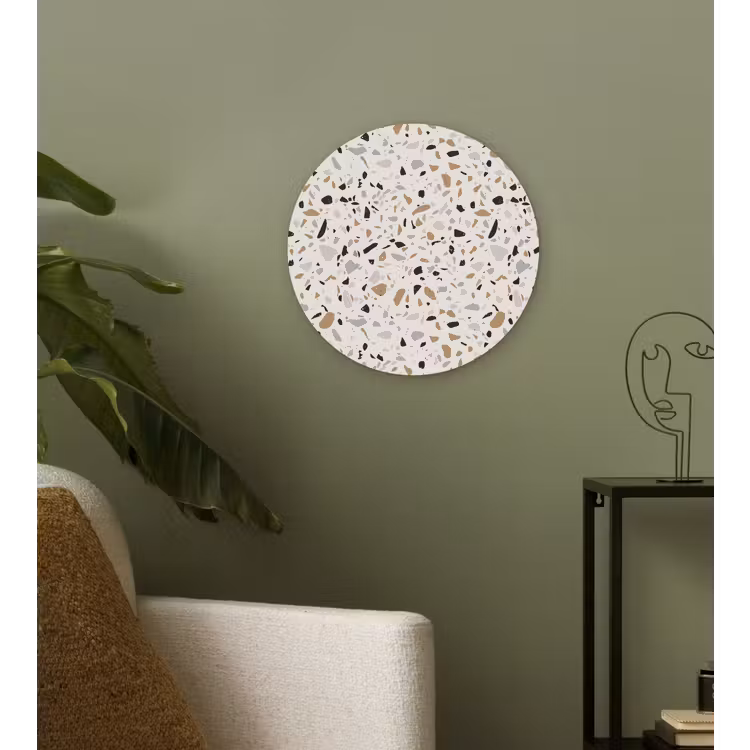 Terrazzo - Patroon - Staal Wandcirkel plexiglas klein 852 -sfeer3