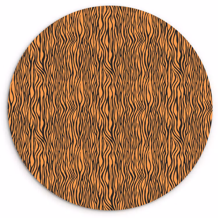 Tijger - Oranje - Patroon - Strepen Wandcirkel plexiglas klein 852 -3d