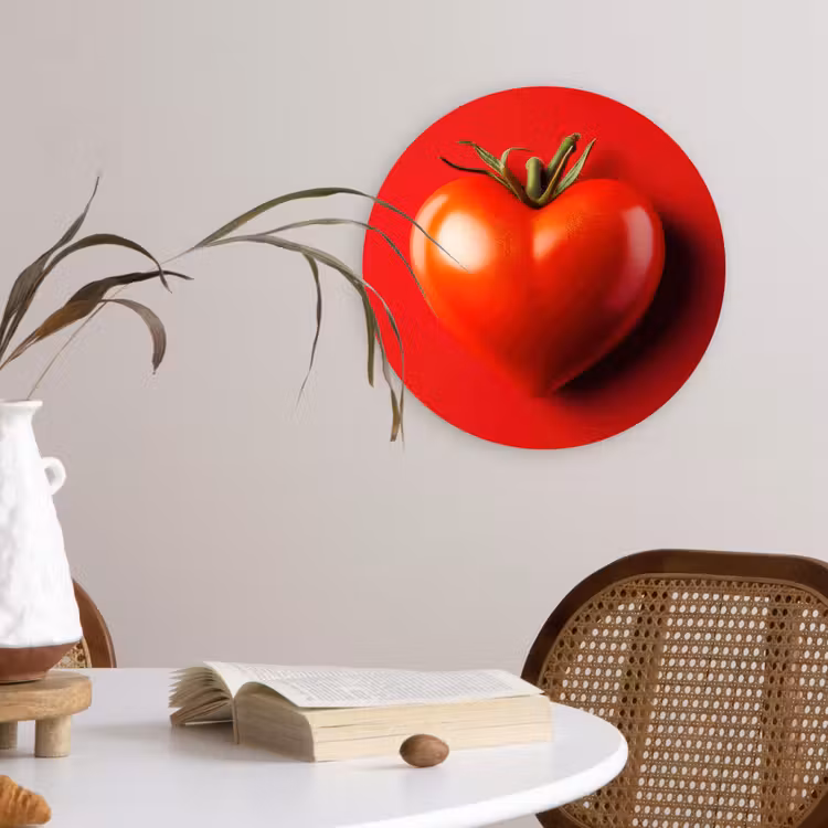 Tomaat - Rood - Hart Wandcirkel plexiglas klein -sfeer4