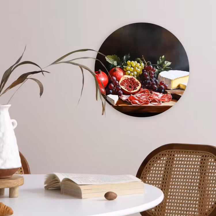 Borrelplank - Stilleven - Vintage Wandcirkel plexiglas klein -sfeer4