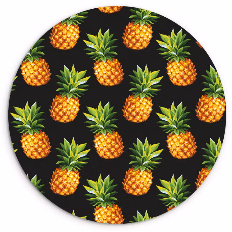 Tropische - Ananas - Zwart Wandcirkel plexiglas klein 852 -3d
