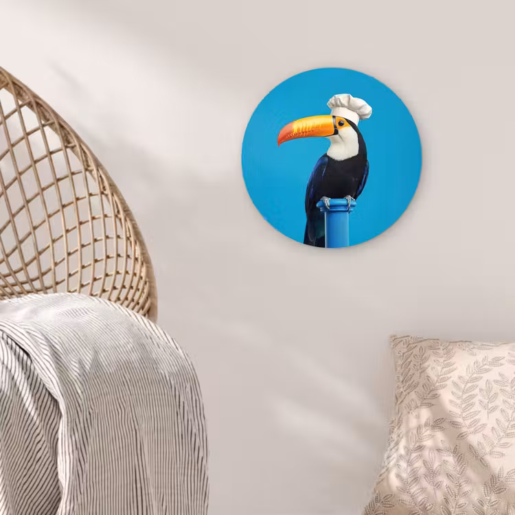 Tucan - Sokkel - Vogel - Koksmuts Wandcirkel plexiglas klein -sfeer5