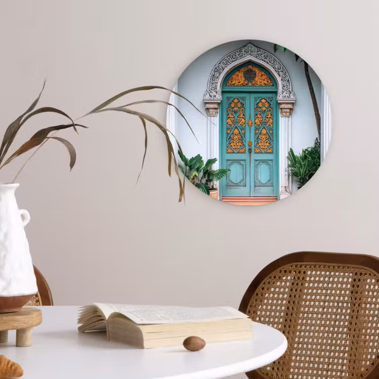 Deur - Patronen - Planten Wandcirkel plexiglas klein -sfeer4