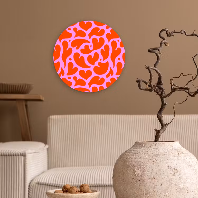 Valentijn - Harten - Roze - Rood Wandcirkel plexiglas klein 852 -sfeer1