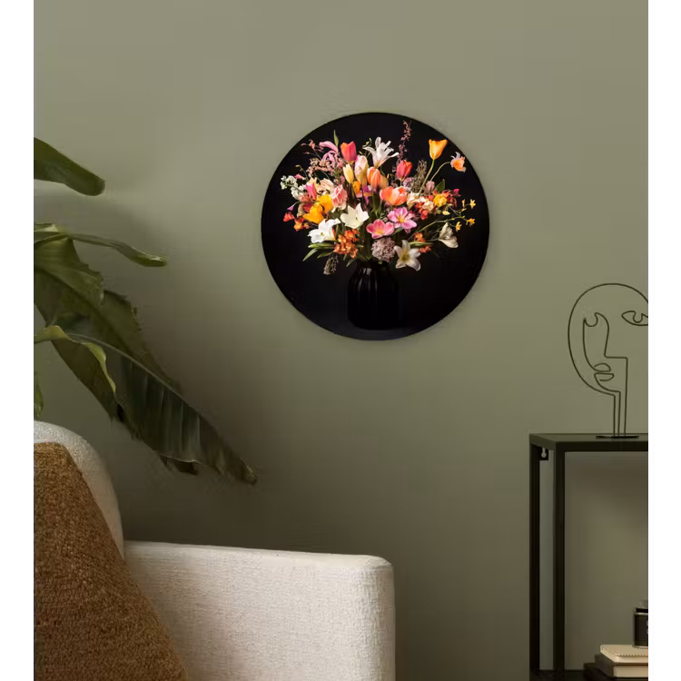 Vaas - Bloemen - Tulpen Wandcirkel plexiglas klein -sfeer3