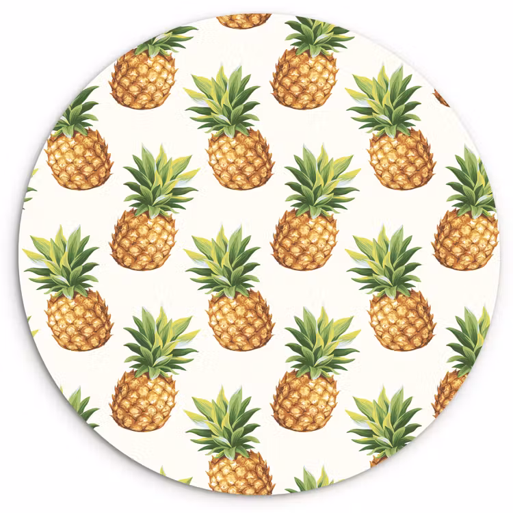 Vintage - Ananas - Blad Wandcirkel plexiglas klein 852 -3d
