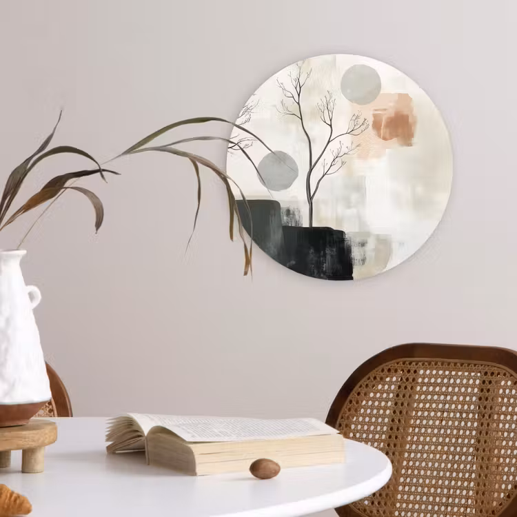 Wabi sabi - Beige - Plant Wandcirkel plexiglas klein -sfeer4