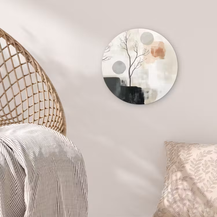 Wabi sabi - Beige - Plant Wandcirkel plexiglas klein -sfeer5