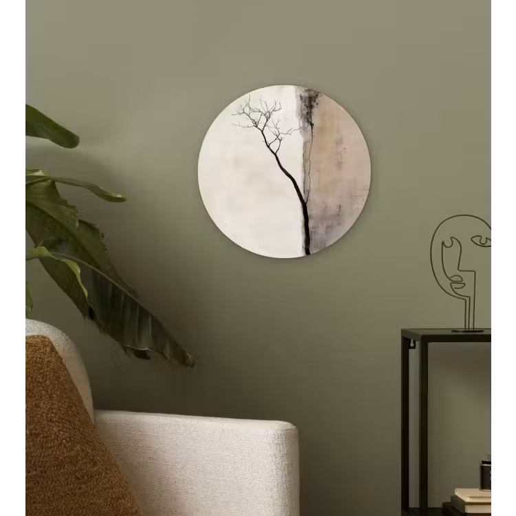 Wabi sabi - Plant - Beige Wandcirkel plexiglas klein -sfeer3