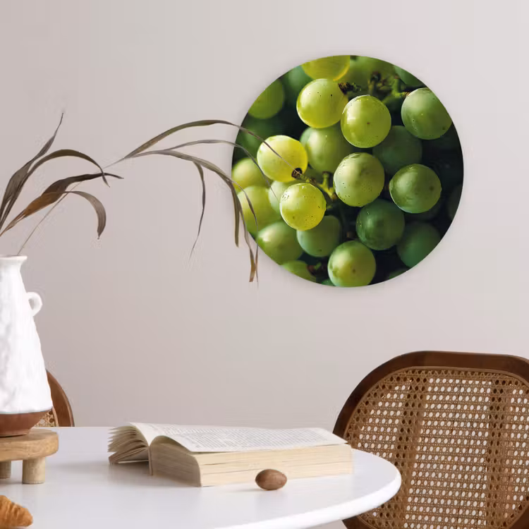 Druiven - Tros - Groen Wandcirkel plexiglas klein -sfeer4