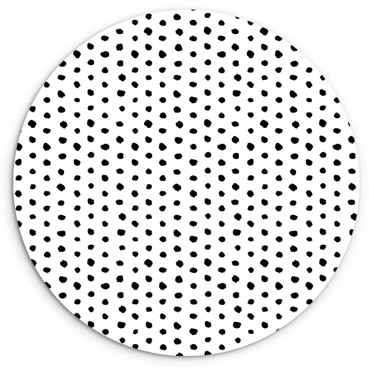 Wit - Zwart - Stippen - Patroon Wandcirkel plexiglas klein 852 -3d